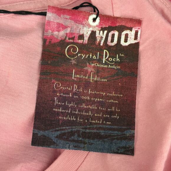 Christian Audigier Crystal Rock Y2K Shirt Women Large Rocker Girl Tee Tunic Top - Picture 4 of 13